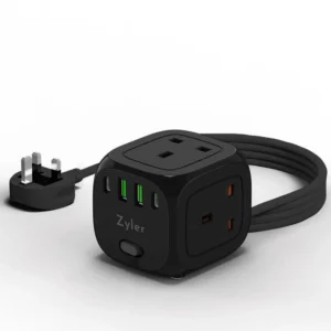 7-in-1 Charging Station Power Strip with 3 AC Outlets & 4-Port USB Fast Charger (2 USB-C), 2 Meter Cord