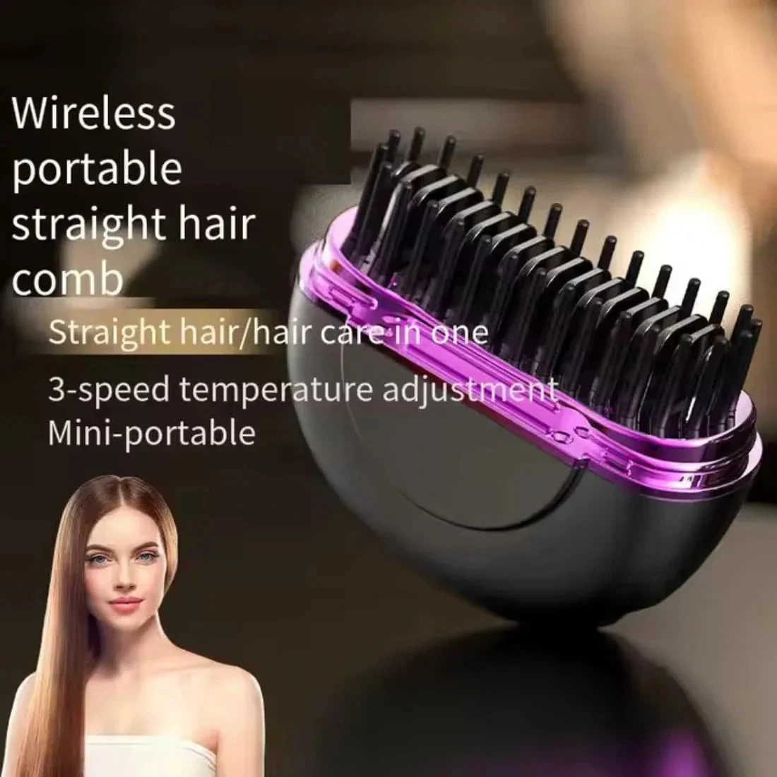 Zyler Wireless Portable Straightening Comb 3-Temperature Adjustable - Image 4